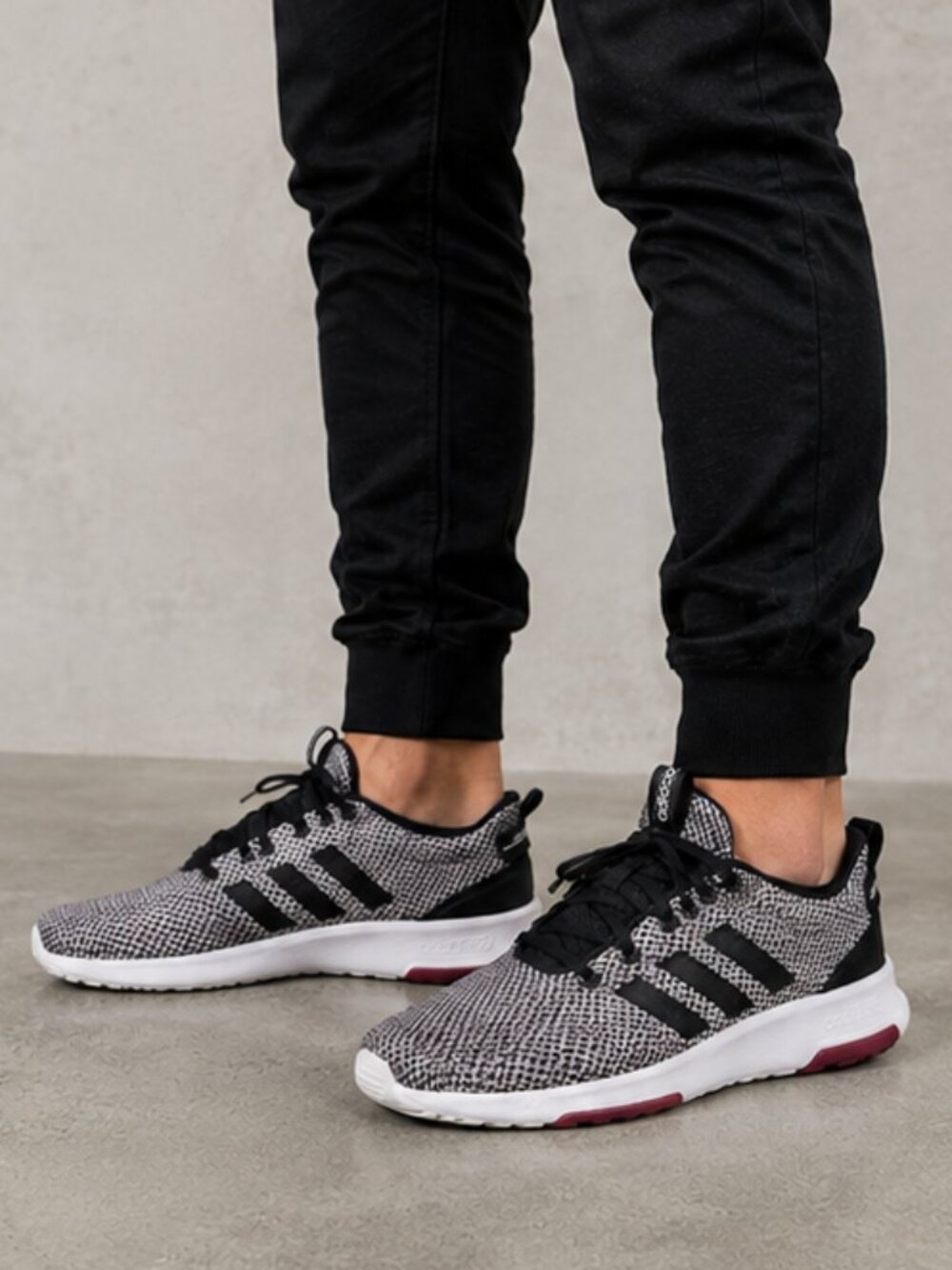 Adidas Cloudfoam Racer TR Men's Size 9 Gray Black Running Shoes Sneakers